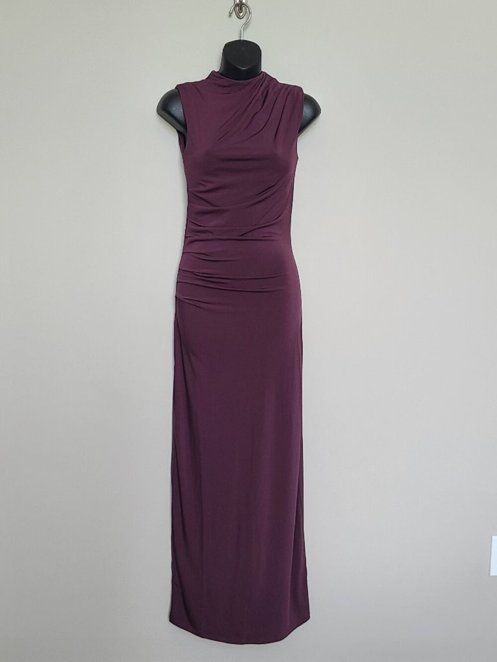 DIVIDED Sleeveless Maxi Dress Size Small Burgundy Wine Eggplant high neck